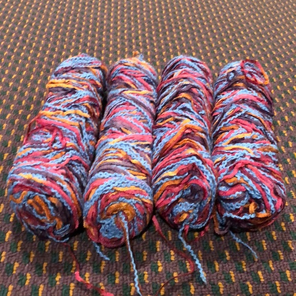 4. skeins 2 ply multicolored variegated thick and thin  yarn - Picture 1 of 12